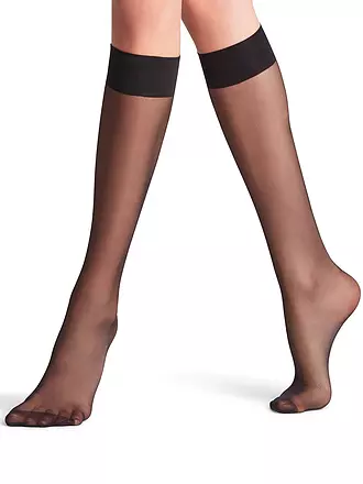 FALKE | Kneehighs Seidenglatt 15 DEN cocoon | schwarz
